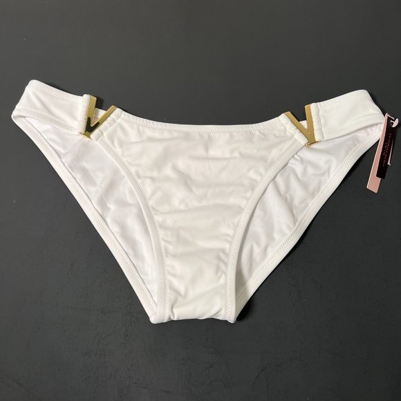 Victoria's Secret Other - Victoria Secret Large L Cheeky Bikini Bottom V Hardware White Sexy